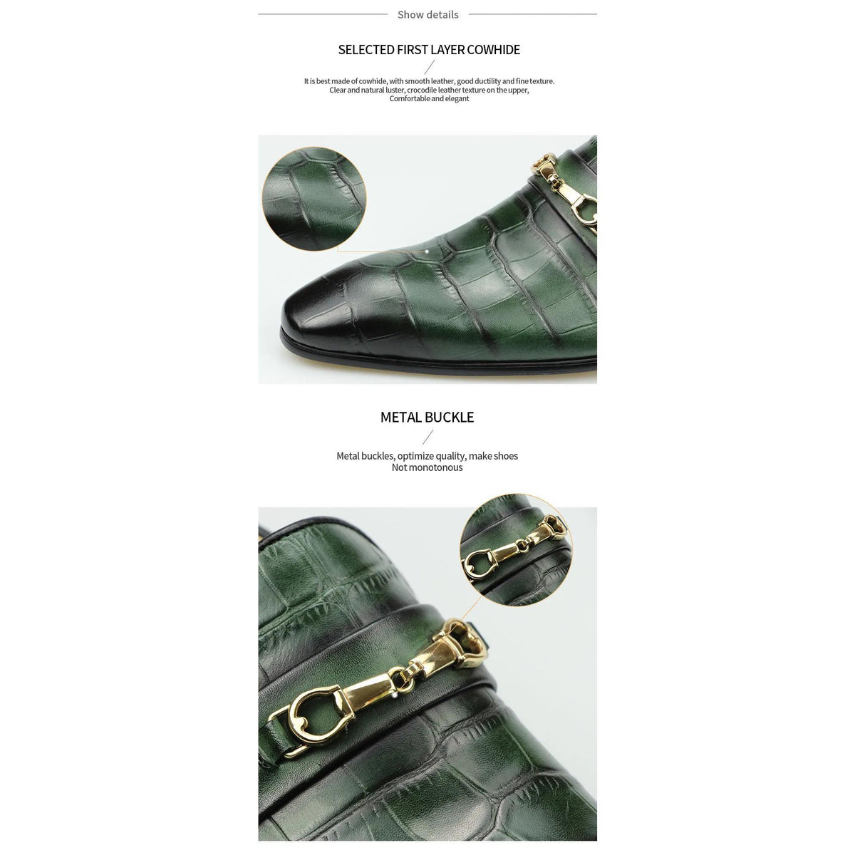 Elegant Shoes For Men‘s Dress Wedding Loafer Buckle Leather banquet party Workplace Business Green Casual For Men Drivers Shoe