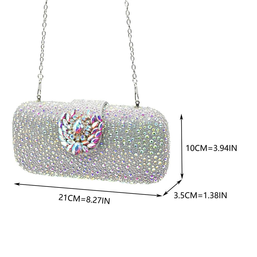 Luxury Designer Silver Italian Matching Shoes and Bag Set Decorated with Rhinestone Shoe and Bag Set for Party in Women Nigerian