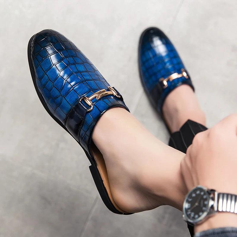 Arrival Mens Half Slippers Loafers Fashion Men Comfort Leather Loafers Male Business Casual Leather Shoes Summer Slippers Shoes