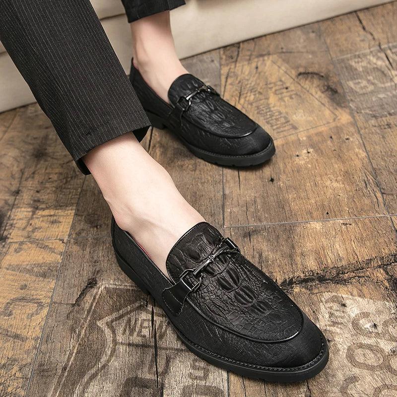 Trend Casual Leather Shoes For Men High Quality Loafers Men's Social Brogue Shoes Male New Yuppie Business Formal Leather Man