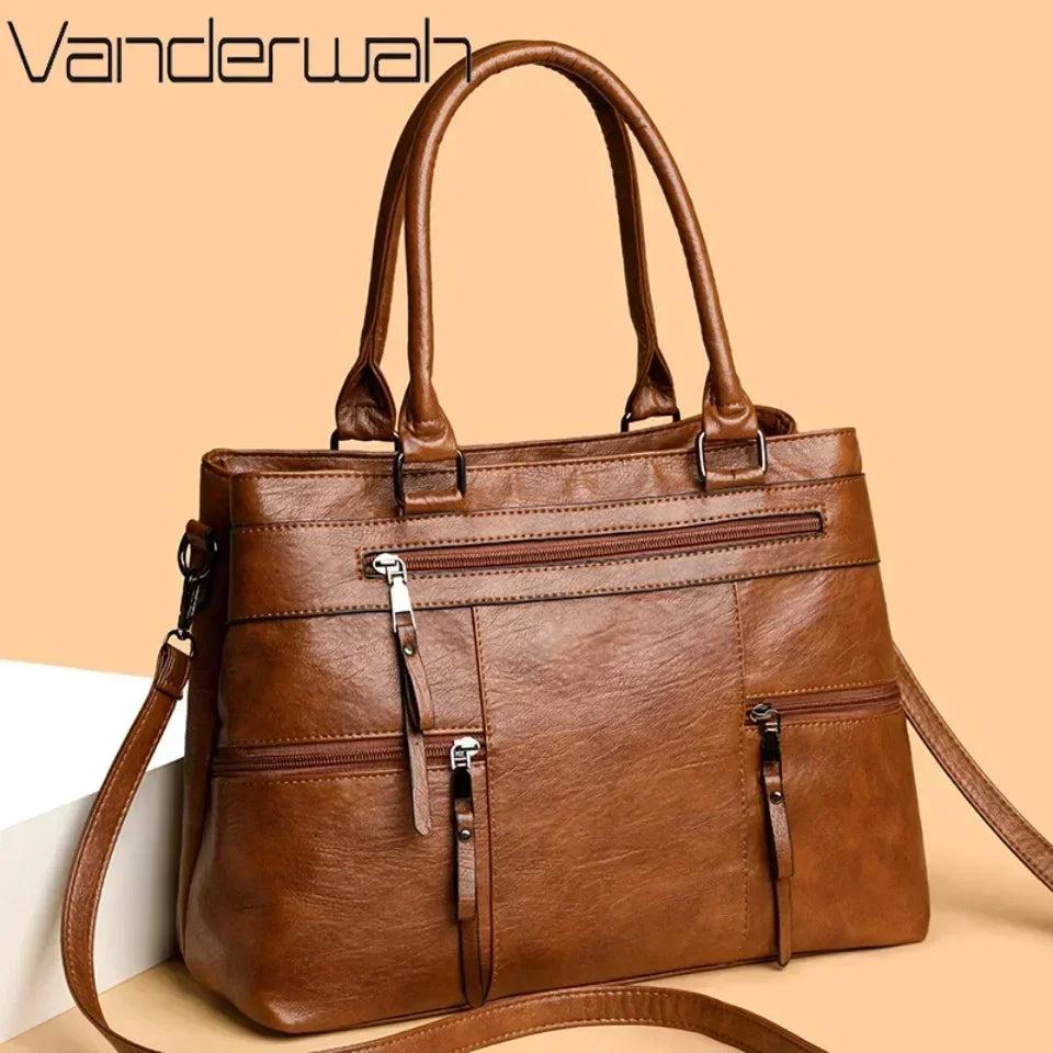 Elegant Handbag for Women High Quality Leather Top-Handle Bags Purse Ladies Shoulder Crossbody Bag Large Casual Tote 2025 Hot