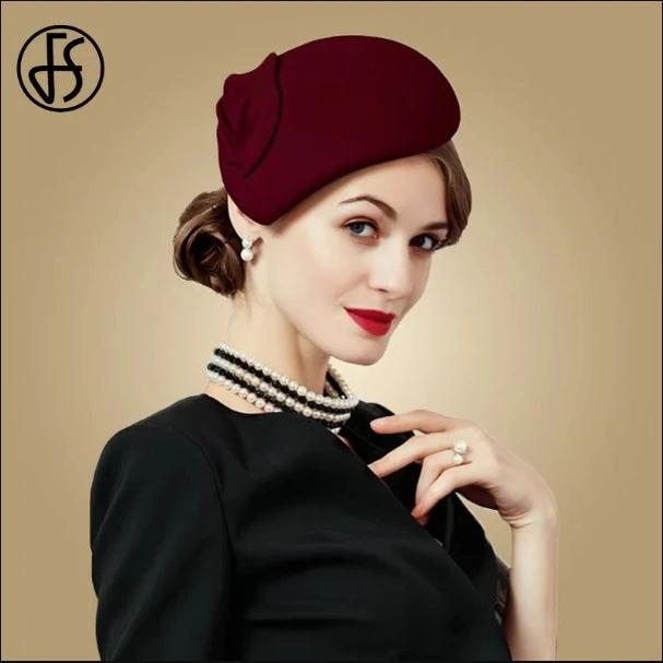 FS White Wool Felt Fascinator Hat For Women Ladies Pink Pillbox Hats Black Wedding Kentucky Derby Fedora Chapeau Femme Party Hat