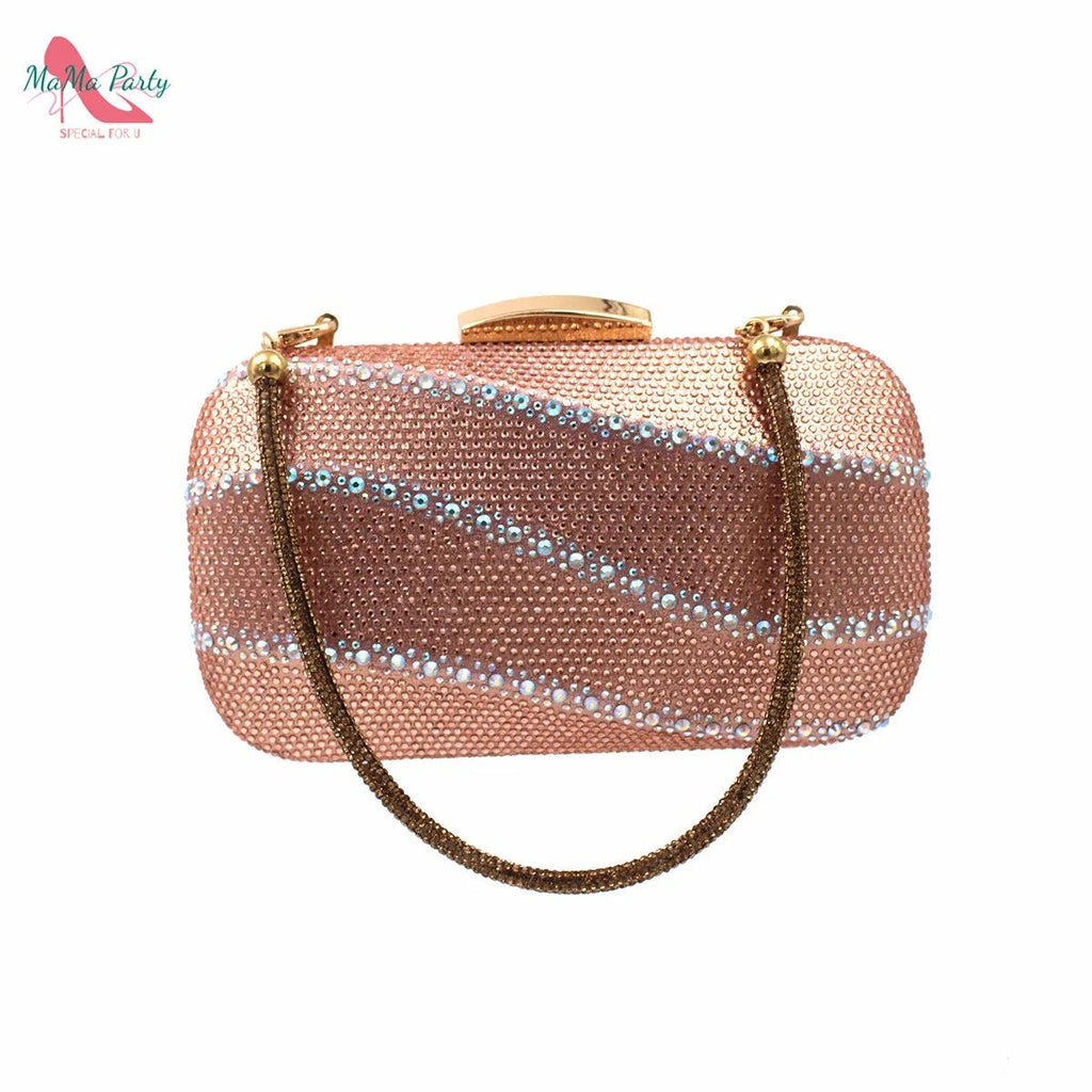 New Fashionable Pointed Toe Ladies Sandal Shoes Matching Bag Set in Peach Color For Women Wedding Party