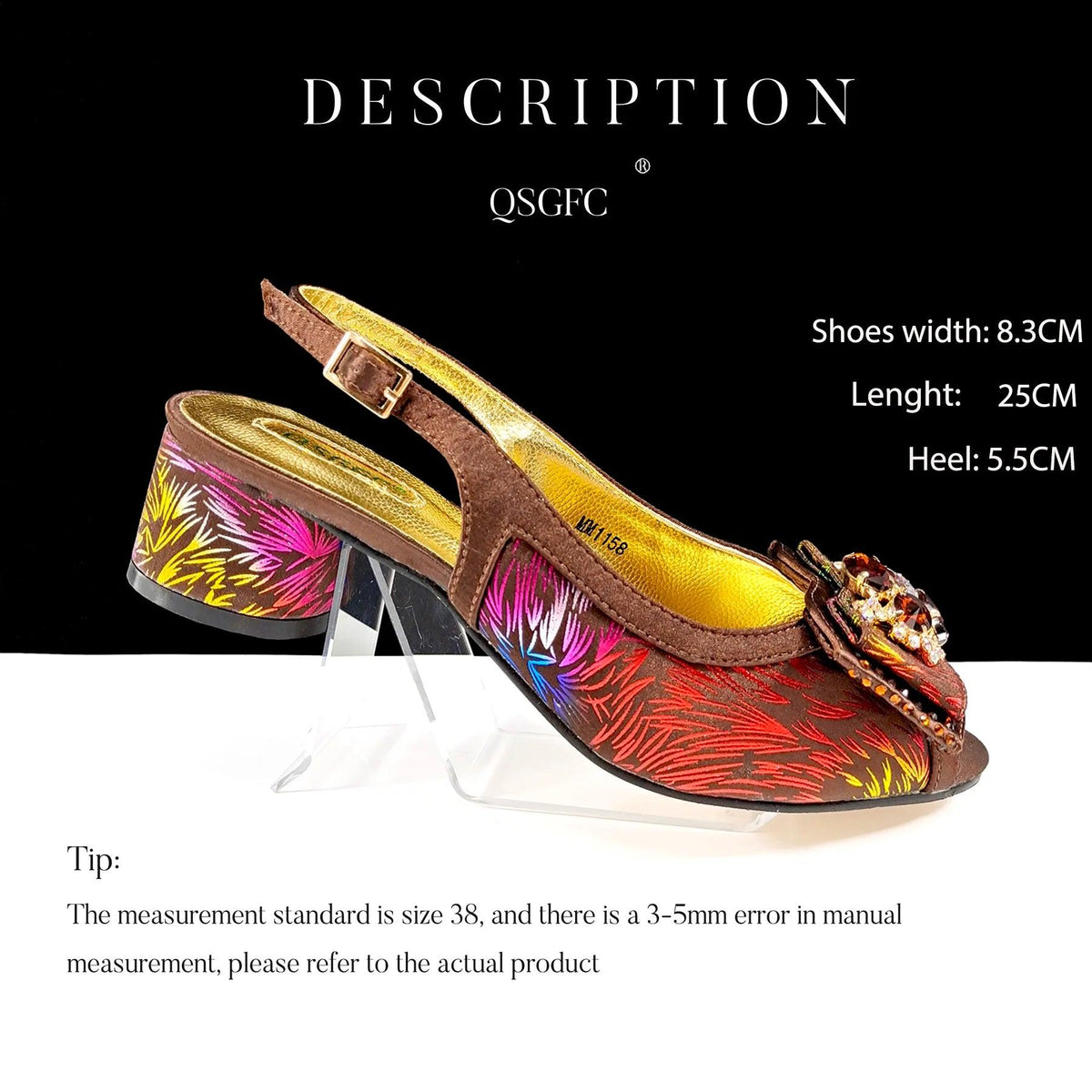 QSGFC New Design Nigerian Style Women Heels Shoes And Elegant Bag Set Color Matching Handbag Wedding Party Women Shoes