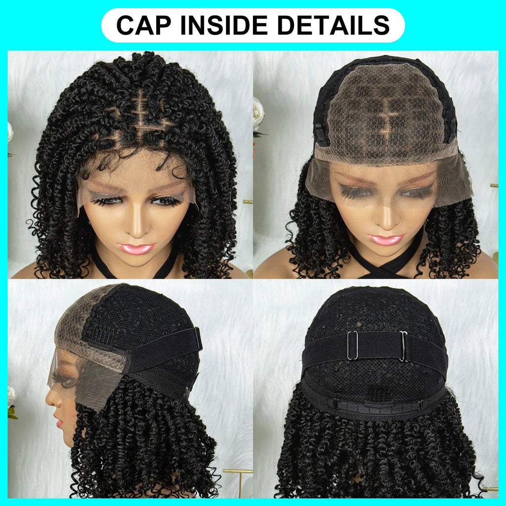 Synthetic Lace Front Wig Butterfly Locs Braided Wigs Dreadlock Wig 14 inches Short Knotless Wigs for Black Women Synthetic Wig