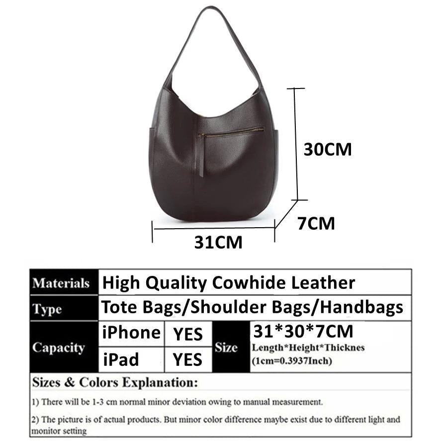 Toptrends 100% Genuine Leather Soft Large Tote Shoulder Bags For Women 2025 Luxury Designer  Shopping Hobos Work Ladies Handbags