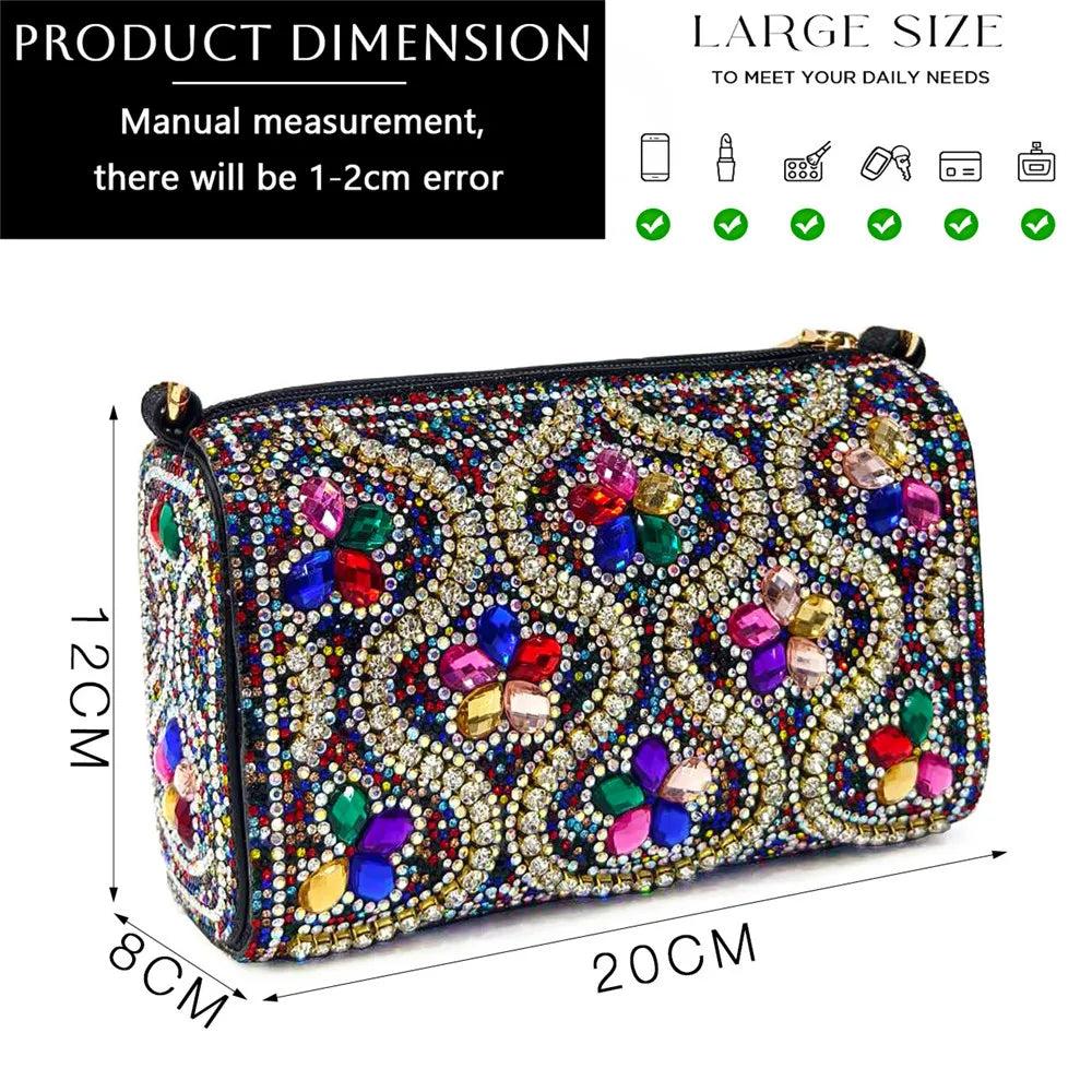 Elegant And Sexy Fuchsia Color High Heels Shoes And Bag With Rhinestone Embellished Toe Is Comfortable Women's Shoes For Party