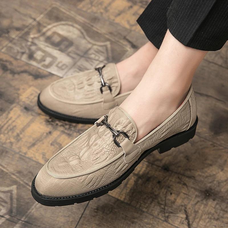 Trend Casual Leather Shoes For Men High Quality Loafers Men's Social Brogue Shoes Male New Yuppie Business Formal Leather Man