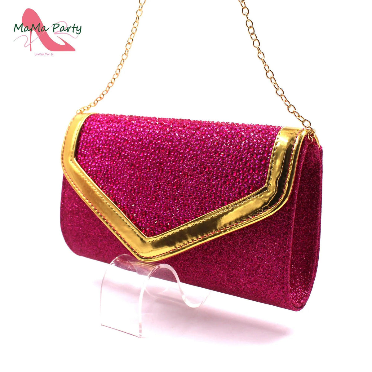 Fuchsia Color High Quality New Arrivals 2024 Italian Desing African Women Shoes and Bag Set Sweet Style Super Heels for Wedding