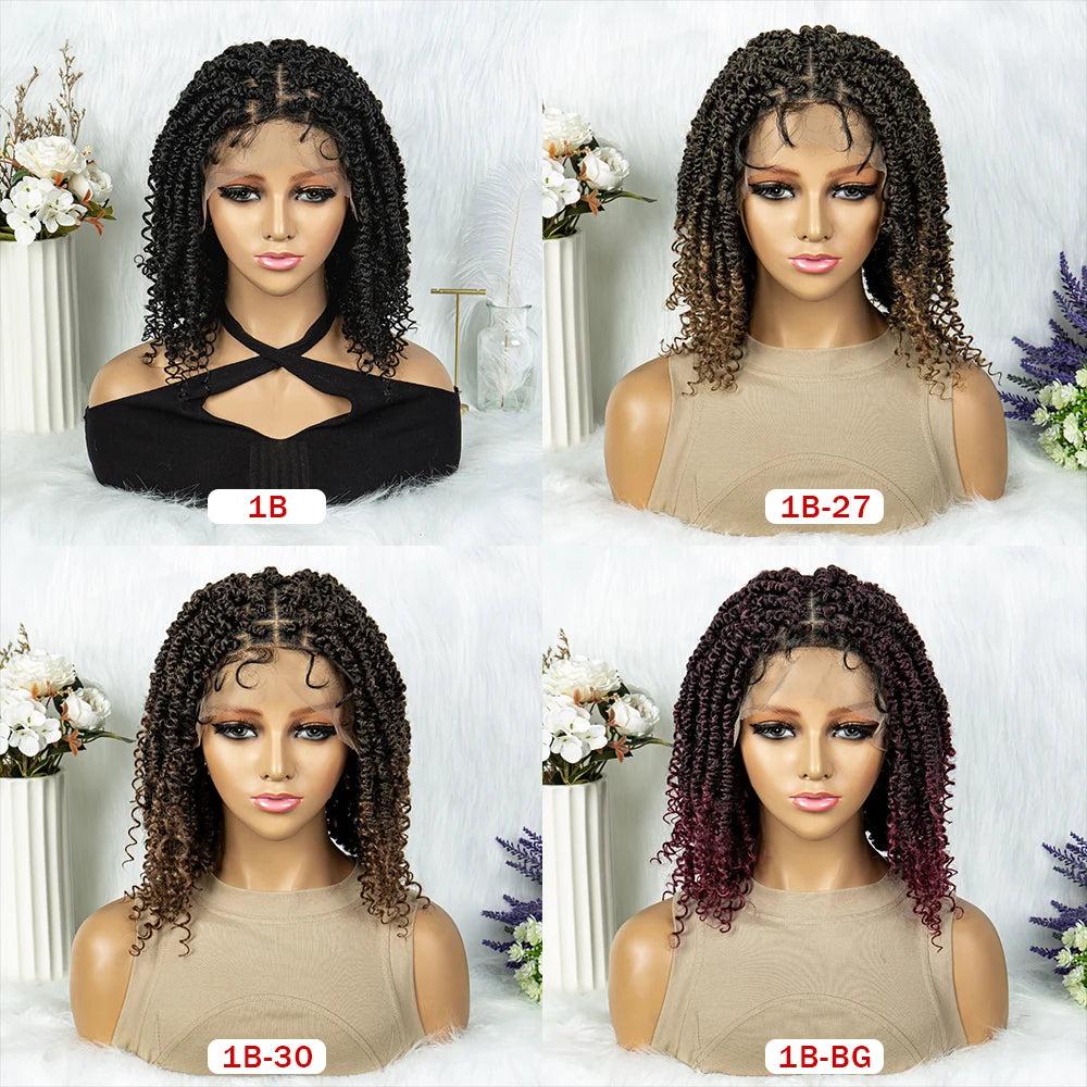 Synthetic Lace Front Wig Butterfly Locs Braided Wigs Dreadlock Wig 14 inches Short Knotless Wigs for Black Women Synthetic Wig
