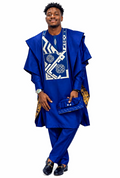 Men Traditional 3 Piece Nigerian Nigerian Agbada Style Embroidered size XL- 4XL 