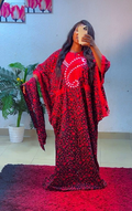Women Nigerian Kaftan/Abaya Maxi Dress Multicolour Print Polyester One Size
